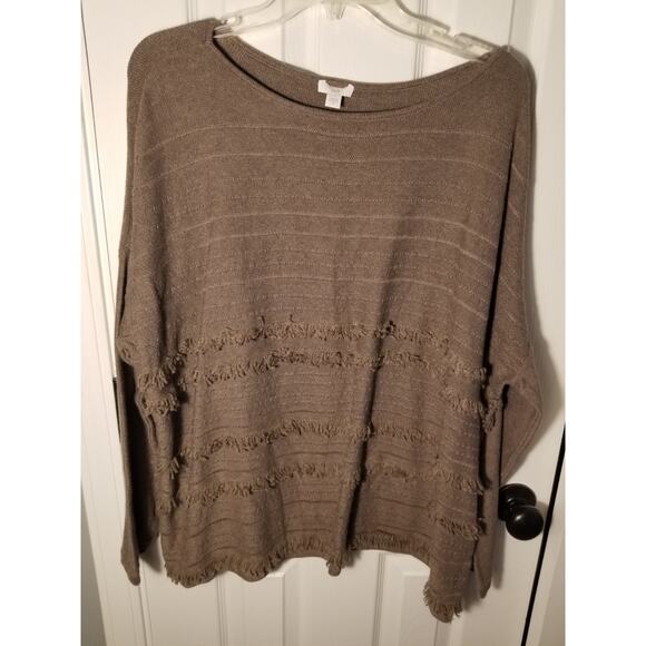 J. JILL Brown Textured Sweater XL Tall Brown Long Sleeve Round Neck Wool Blend - Picture 1 of 7